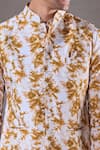 Buy_Aryavir Malhotra_Yellow Soft Cotton Print Tie Dye Splash Bundi Kurta Set _Online_at_Aza_Fashions