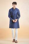 Buy Arihant Rai Sinha Blue Silk, Chanderi Embroidery Sleeve Kurta Set Online at Aza Fashions Buy_Arihant Rai Sinha_Blue Silk, Chanderi Embroidery Sleeve Kurta Set _Online_at_Aza_Fashions