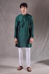 Buy Arihant Rai Sinha Green Silk, Chanderi Placement Embroidered Kurta Set Online at Aza Fashions Buy_Arihant Rai Sinha_Green Silk, Chanderi Placement Embroidered Kurta Set _Online_at_Aza_Fashions