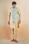 Shop_Arihant Rai Sinha_Gold Silk Sequins, Embroidery Bundi And Kurta Set _Online_at_Aza_Fashions