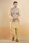 Buy_Aryavir Malhotra_Brown Bundi Jacquard Woven Botanical And Kurta Set _at_Aza_Fashions