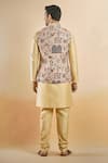 Shop_Aryavir Malhotra_Brown Bundi Jacquard Woven Botanical And Kurta Set _at_Aza_Fashions