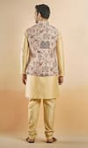 Shop_Aryavir Malhotra_Brown Jacquard Woven Botanical Nehru Jacket _at_Aza_Fashions