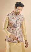 Buy_Aryavir Malhotra_Brown Jacquard Woven Botanical Nehru Jacket _Online_at_Aza_Fashions