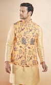 Buy_Aryavir Malhotra_Yellow Jacquard Woven Garden Nehru Jacket _at_Aza_Fashions