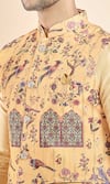 Aryavir Malhotra_Yellow Jacquard Woven Garden Nehru Jacket _at_Aza_Fashions