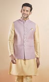 Buy_Aryavir Malhotra_Purple Jacquard Woven Floral Nehru Jacket _at_Aza_Fashions