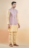 Buy_Aryavir Malhotra_Purple Jacquard Woven Floral Nehru Jacket _Online_at_Aza_Fashions