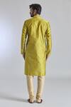 Shop_Arihant Rai Sinha_Yellow Jacquard Art Silk Woven Damask Kurta _at_Aza_Fashions