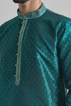 Arihant Rai Sinha_Green Jacquard, Silk, Brocade Embroidery Starlet Vine Woven Kurta _at_Aza_Fashions