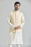 Buy_Arihant Rai Sinha_Yellow Sequins, Embroidery Wave Nehru Jacket _at_Aza_Fashions
