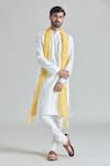 Shop_Arihant Rai Sinha_Cream Art Silk Plain Kurta And Churidar Set _Online_at_Aza_Fashions