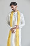 Arihant Rai Sinha_Cream Art Silk Plain Kurta And Churidar Set _at_Aza_Fashions