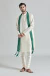 Buy_Arihant Rai Sinha_Beige Art Silk Plain Kurta Set With Stole _Online_at_Aza_Fashions