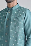 Buy Arihant Rai Sinha Green Silk Embroidery Geometric Thread Bundi Kurta Set Online at Aza Fashions Buy_Arihant Rai Sinha_Green Silk Embroidery Geometric Thread Bundi Kurta Set _Online_at_Aza_Fashions