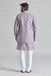 Shop_Arihant Rai Sinha_Purple Silk Embroidery Geometric Bundi _at_Aza_Fashions
