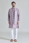 Buy_Arihant Rai Sinha_Purple Silk Embroidery Geometric Bundi 