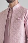 Arihant Rai Sinha Pink Silk Embroidery Thread Bundi at Aza Fashions Arihant Rai Sinha_Pink Silk Embroidery Thread Bundi _at_Aza_Fashions