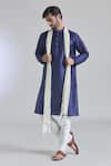 Buy_Arihant Rai Sinha_Blue Silk Plain Buttoned Placket Kurta _Online_at_Aza_Fashions