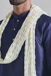 Arihant Rai Sinha_Blue Silk Plain Buttoned Placket Kurta _at_Aza_Fashions