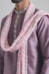 Buy_Arihant Rai Sinha_Pink Kurta And Pant Banarasi Art Silk Plain Buttoned Placket & Aligadi Set 