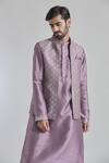 Buy_Arihant Rai Sinha_Purple Silk Embroidery Floral Thread Bundi Kurta Set 
