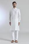 Arihant Rai Sinha_Gray Silk, Polyester, Brocade Sequins, Embroidery Grey Bundi Kurta Set _Online_at_Aza_Fashions