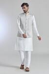 Arihant Rai Sinha_Gray Silk, Polyester, Brocade Sequins, Embroidery Grey Bundi Kurta Set _at_Aza_Fashions