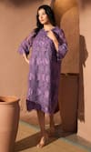 Shop_Tasuvure_Purple Cotton Lace Embroidery Floral Round Neck Myra Mesh Cassia Dress _at_Aza_Fashions