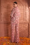 Shop_Tasuvure Indes_Pink Georgette Embroidered Paisley Lapel Collar Elizey Jacket With Pant _at_Aza_Fashions