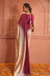 Shop_Tasuvure Indes_Wine Silk Textured Round Idyllic Ombre Saree Gown _at_Aza_Fashions