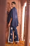 Shop_Tasuvure Indes_Blue Georgette Embroidered Gara Reyna Embellished Short Kaftan With Pant _at_Aza_Fashions