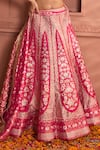 Buy_Tasuvure Indes_Pink Georgette Woven Sequin Sweetheart Banarasi Begum Chevron Vine Lehenga Set _Online_at_Aza_Fashions