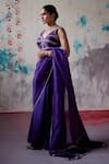 Buy_Deep Thee_Purple Organza Embroidery Phool Vine And Saree With Corset Blouse _at_Aza_Fashions