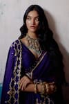 Buy_Deep Thee_Purple Silk Embroidery Zardozi Deep Blossom Vine And Saree With Blouse 