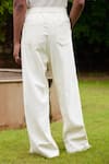 Shop_TRIUNE_White Cotton Plain Le Casa Casual Pant _at_Aza_Fashions