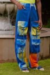 TRIUNE_Blue Cotton Ombre Sunset Cargo Pant _Online_at_Aza_Fashions