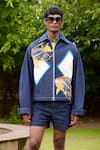 Buy_TRIUNE_Blue Denim Patchwork Tongan Island Jacket _at_Aza_Fashions