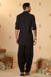 Shop_S&N by Shantnu Nikhil_Black Rayon Blend Twill Embellished Crest Placement Short Kurta _at_Aza_Fashions