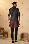 Shop_S&N by Shantnu Nikhil_Black Silk Twill Embellished Adamas Ombre Print Kurta _at_Aza_Fashions