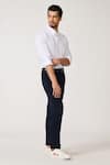 Shop_S&N by Shantnu Nikhil_Off White Pique Knit Embellished Patchwork Shirt _Online_at_Aza_Fashions