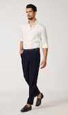 Buy_S&N by Shantnu Nikhil_White Cotton Lycra Embroidered Adamas Placement Shirt _Online_at_Aza_Fashions