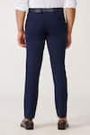 Shop_S&N by Shantnu Nikhil_Blue Terylene Plain Trousers _at_Aza_Fashions