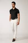 Buy_S&N by Shantnu Nikhil_Black Viscose Plain Polo Neck T-shirt _Online_at_Aza_Fashions