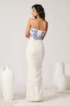 Shop_S&N by Shantnu Nikhil_Off White Shimmer Chiffon Printed Floral Round Corset Gown _at_Aza_Fashions