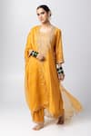 Pants and Pajamas_Yellow Silk Organza Embroidery Floral Scallop Trimmed Border Dupatta _Online_at_Aza_Fashions