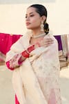 Pants and Pajamas_White Tissue Zari Embroidery Floral Hand Dupatta _Online_at_Aza_Fashions