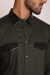 Buy_Lacquer Embassy_Green Textured Cotton Ember Flap Pocket Shirt 