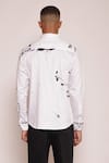 Lacquer Embassy_White Cotton Satin Printed Leaf Motif Bliss Shirt _Online_at_Aza_Fashions