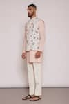 Buy_Lacquer Embassy_Peach Bundi Cotton Twill Printed Floral Kurta Set 